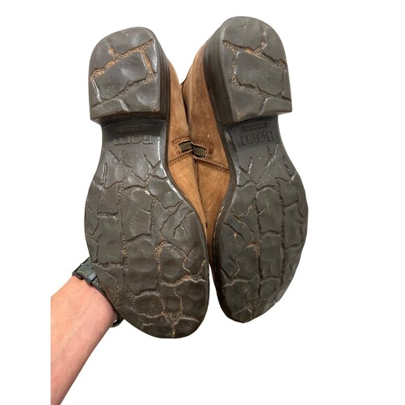 BORN Camryn Genuine Leather Brown Double Buckle Strap Lace-Up Cognac Boots 8.5 - Picture 14 of 15